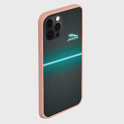 Чехол для iPhone 12 Pro Max Jaguar blue neon theme, цвет: 3D-светло-розовый — фото 2