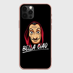 Чехол для iPhone 12 Pro Max БУМАЖНЫЙ ДОМ LA CASA DE PAPEL BELLA CIAO, цвет: 3D-светло-розовый