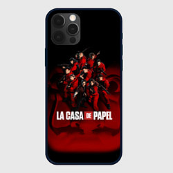 Чехол для iPhone 12 Pro Max ГЕРОИ СЕРИАЛА БУМАЖНЫЙ ДОМ - LA CASA DE PAPEL, цвет: 3D-черный