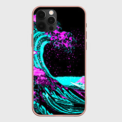 Чехол для iPhone 12 Pro Max НЕОНОВАЯ ЯПОНИЯ, ВОЛНА, ФУДЗИЯМА NEON JAPAN, цвет: 3D-светло-розовый