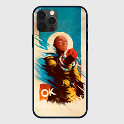 Чехол для iPhone 12 Pro Max One Punch-Man Эпичный Сайтама, цвет: 3D-черный