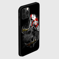 Чехол для iPhone 12 Pro Max БОГ ВОЙНЫ С МЕЧАМИ, КРАТОС, цвет: 3D-черный — фото 2