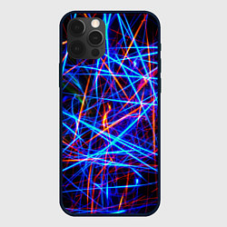 Чехол для iPhone 12 Pro Max NEON LINES Glowing Lines Effect, цвет: 3D-черный