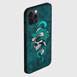 Чехол для iPhone 12 Pro Max SKULL & SNAKE, цвет: 3D-черный — фото 2