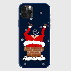 Чехол для iPhone 12 Pro Max САНТА КЛАУС ЗАСТРЯЛ SANTA, цвет: 3D-тёмно-синий