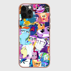 Чехол для iPhone 12 Pro Max My Little Pony Персонажи, цвет: 3D-светло-розовый