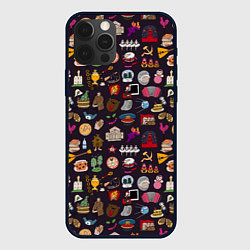 Чехол для iPhone 12 Pro Max Российская история и русская культура паттерн, цвет: 3D-черный