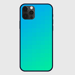 Чехол для iPhone 12 Pro Max Бирюзовый градиент В небольшую клеточку, цвет: 3D-черный