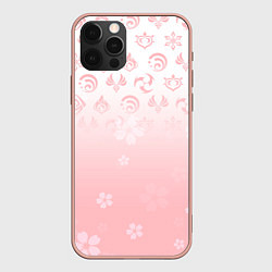 Чехол для iPhone 12 Pro Max ГЕНШИН ИМПАКТ ЯПОНИЯ САКУРА ЦВЕТОК, цвет: 3D-светло-розовый