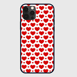 Чехол для iPhone 12 Pro Max Сердечки - любовь, цвет: 3D-черный