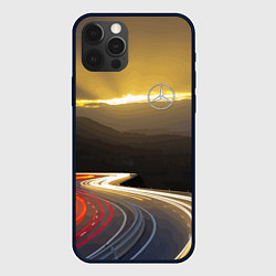 Чехол для iPhone 12 Pro Max Ночная трасса, Мерседес, цвет: 3D-черный