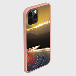 Чехол для iPhone 12 Pro Max Ночная трасса, Мерседес, цвет: 3D-светло-розовый — фото 2