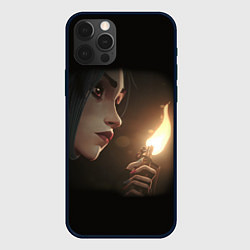 Чехол для iPhone 12 Pro Max Arcane - League Of Legends Jinx с огнем, цвет: 3D-черный