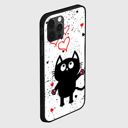 Чехол для iPhone 12 Pro Max Влюблённый котик Cat Love, цвет: 3D-черный — фото 2