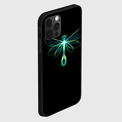 Чехол для iPhone 12 Pro Max Неоновая стрекоза, цвет: 3D-черный — фото 2