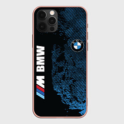 Чехол для iPhone 12 Pro Max BMW M Series Синий Гранж, цвет: 3D-светло-розовый