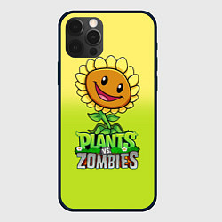 Чехол для iPhone 12 Pro Max Plants vs Zombies - Подсолнух, цвет: 3D-черный