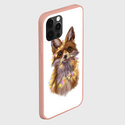 Чехол для iPhone 12 Pro Max Fox with a garland, цвет: 3D-светло-розовый — фото 2