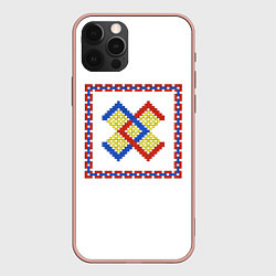 Чехол для iPhone 12 Pro Max Славянский Обережный Символ Брачник, цвет: 3D-светло-розовый