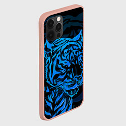 Чехол для iPhone 12 Pro Max Голубой тигр Blue, цвет: 3D-светло-розовый — фото 2
