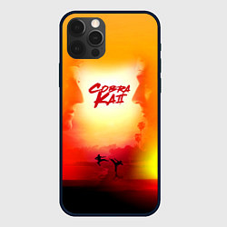 Чехол для iPhone 12 Pro Max Кобра Кай Закат Градиент Cobra Kai Sun, цвет: 3D-черный