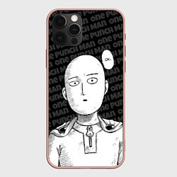 Чехол для iPhone 12 Pro Max One Punch Man - Сайтама Ванпанчмен, цвет: 3D-светло-розовый