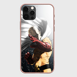 Чехол для iPhone 12 Pro Max One Punch Man - Сайтама, цвет: 3D-светло-розовый