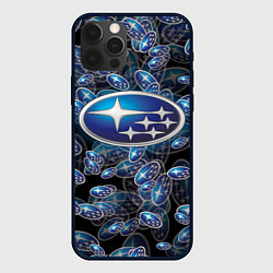 Чехол для iPhone 12 Pro Max SUBARU BIG LOGO PATTERN, цвет: 3D-черный