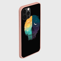 Чехол для iPhone 12 Pro Max Смена дня и ночи Череп, цвет: 3D-светло-розовый — фото 2