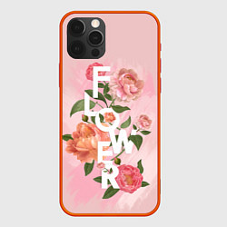 Чехол для iPhone 12 Pro Max Pink Flower, цвет: 3D-красный