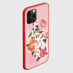 Чехол для iPhone 12 Pro Max Pink Flower, цвет: 3D-красный — фото 2