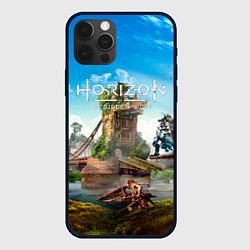 Чехол для iPhone 12 Pro Max Horizon Forbidden West - разрушенный мост, цвет: 3D-черный