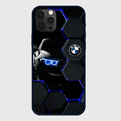 Чехол для iPhone 12 Pro Max BMW НЕОН СОТЫ, цвет: 3D-черный