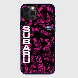 Чехол для iPhone 12 Pro Max SUBARU STI PATTERN, цвет: 3D-черный