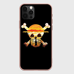 Чехол для iPhone 12 Pro Max One Piece череп, цвет: 3D-светло-розовый