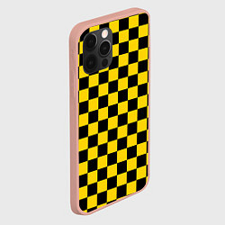 Чехол для iPhone 12 Pro Max Такси Шахматные Клетки, цвет: 3D-светло-розовый — фото 2