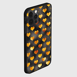 Чехол для iPhone 12 Pro Max Сердечки Gold and Black, цвет: 3D-черный — фото 2