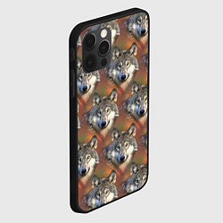 Чехол для iPhone 12 Pro Max Волки Wolfs паттерн, цвет: 3D-черный — фото 2