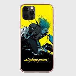 Чехол для iPhone 12 Pro Max Vi Ви на мотоцикле cyberpunk 2077, цвет: 3D-светло-розовый