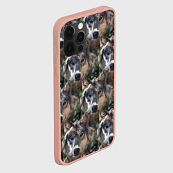 Чехол для iPhone 12 Pro Max Волки клипарт wolfs, цвет: 3D-светло-розовый — фото 2