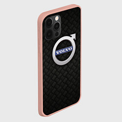 Чехол для iPhone 12 Pro Max Обновленный металлический логотип VOLVO, цвет: 3D-светло-розовый — фото 2