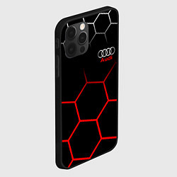 Чехол для iPhone 12 Pro Max АУДИ Autosport Соты, цвет: 3D-черный — фото 2