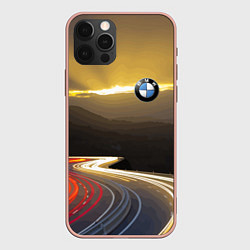 Чехол для iPhone 12 Pro Max BMW Night route, цвет: 3D-светло-розовый