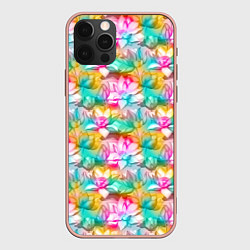 Чехол для iPhone 12 Pro Max Цветки Лотоса, цвет: 3D-светло-розовый