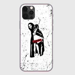 Чехол для iPhone 12 Pro Max Banksy Mona Lisa Бэнкси, цвет: 3D-серый