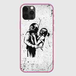 Чехол для iPhone 12 Pro Max BANKSY БЭНКСИ космос, цвет: 3D-малиновый