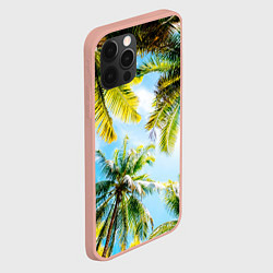 Чехол для iPhone 12 Pro Max Пальмы под солнцем, цвет: 3D-светло-розовый — фото 2