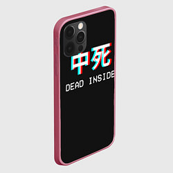 Чехол для iPhone 12 Pro Max Dead Inside Иероглифы, цвет: 3D-малиновый — фото 2