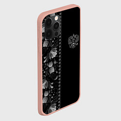 Чехол для iPhone 12 Pro Max ГЖЕЛЬ RUSSIA ЧБ, цвет: 3D-светло-розовый — фото 2