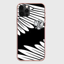 Чехол для iPhone 12 Pro Max КРЫЛЬЯ СВОБОДЫ ГЕРБ РОССИИ, цвет: 3D-светло-розовый
